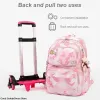 Bags School Trolley Tasche für Mädchen Kinder Schulbuchbags Rolling Wheeled School Rucksack Abnehmbare Kinderschule für Mädchen