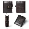 Brieftaschen Mingclan echte Leder Brieftet Männer Portfolio Männer Männlich kleines Portomonee mit Münzbrieftaschen Schlanke RFID Mode Mini -Brieftaschen