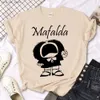 Camiseta femenina Koszulka Mafalda Damska Koszulka Z Grafik Ubrania W Stylu Harajuku Manga Y240420