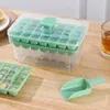 Baking Moulds Food Grade Ice Mold Cube With Lid Bin Set For Freezer Reusable Tray Scoop Whiskey Cocktail Coffee