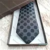 5 Style LETTRE MEN'S TIE TIE SILK Coldie Big Check Little Jacquard Party Mariage Woven Fashion Design Lies sans boîte