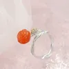 Rings Cluster Autentico 925 Sterling Silver Lady Retro Style Charm intarsato Natural South Agate Ring Trendy Creative Gioielli regalo