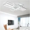 Taklampor Rectangar LED för vardagsrum svart vit dimbar lampa fjärrkontroll foajé kök f drop leverans dhzqr