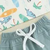 Clothing Sets Baby Boy 2 Piece Outfits Sea Animal Print Sleeveless Tank Tops And Elastic Shorts Set Summer Clothes