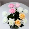 Flores decorativas 10pcs parecem hidratantes realistas de rosa artificial decoração de casamento falso em casa festas de tabela floral