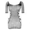 Sexy Female Dress Sleepwear Long Sleeve Clothes Ladies Summer Fishnet Short Net Skirt Lingerie Women 240419