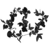 Flores decorativas decoração de casa Flor Vine Artificial Garland Floral Vines Black Rose Fake com