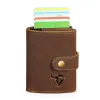 Wallets Rfid Best Quality Crazy Horse Leather Gift Small Slim Card Box Airtag Holder Cash Mini Handy Snap Wallet Purse For Men Male 1685