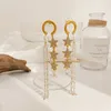 Dangle Ohrringe Temperament Gold Farbe Quastenketten langer Tropfen für Frauen Mode Zirkon Star Persönlichkeit Ohrring Party Schmuck