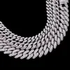 6mmdef kleur moissaniet diamant over testboor pen miami armband ketting ketting cuban link ketting verzilverd goud 1 pc's 925