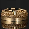 Luksusowy rzymski królewski urok Bransoletka Mężczyźni Stal nierdzewna Geometria Pulsery otwarte regulowane bransoletki para biżuterii prezent 240410