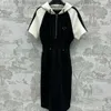 Prades Dress Designer Women's Casual Dress Spring And Summer New Sports All-In-One Short-Sleeved Mid-Length Hooded Jumper Dress Loose And Casual Size S-L 793