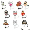 Bebidas de 10pcs/conjunto Bad Bunny St Toppers ER Moldes Sile Charms for Tumbbers reutilizáveis Plug de pó à prova de salpicos Deli otqnt Deli otqnt