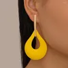 Stud Earrings Colourful Water Drop Hollow-out Women Fashion Female Yellow Red Big Eardrop Bohemian Trend Jewelry