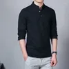 Costumes masculins n ° 2A2455 HOMMES HOMMES TOPS SPRINGS TEES T-shirts de mode masculine Collier à manches longues Shirt Homme en lin en lin