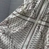 Robe de piste Milan 2024 Nouveau printemps d'été O Col à manches longues Imprimes de mode Robes de créateur de mode Sême robe de style 0420-8