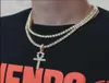 Hete hiphop gouden hanger ketting voor mannen sieraden met gouden vergulde tennisketen Crtoss ketting sieraden7619939