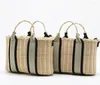 Bolsas de ombro de ombro de ombro cesto de palha de praia de verão casual rattan de grande capacidade para mulheres bolsas bolsas designer designer wicker lady lady Hand 2024