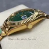 ARF Factory 40mm 18ct Geel goud 3255 Beweging Automatische heren 228238 Heren Sapphire Waterdichte horloges Dikte 12,2 mm Groene schijf Romeinse cijfers