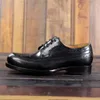 Kleiderschuhe Sipriik Mens Echtes Leder Italienisch Custom Vintage Brogues Männliche Schuhe Goodyear Welted Black Office