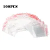 Zakken 100 stks Hersluitbare ritssluiting Zakken Plastic Transparante verpakking Poly Ziplock Tas Zelfafdichting Helder voedselopslagpakket verse tas