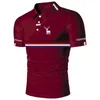 Hddhdhh marka nadruk pasiaste dekoracyjne koszulki letnie wysokiej jakości Polo Mens krótki rękaw Slim Fit Top Business Shirt 240411