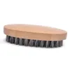 Hair Bristle Brush Natural Boar Shaving Comb Men Face Mustache Round Wood Handle Handmade Beard Brushes TH1030 es