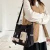 Eimer Multipocket Kawaii Women School Bag Fashion Einfache japanische College -Studenten Umhängetasche Taschen Taschen Messenger Buchbeutel Frauen
