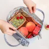 Bags Kawaii Lunch Bag Women Cute Peach Picnic Travel Thermal Breakfast Box Girls School Child Portable Lunch Box Ladies Tote Food Bag
