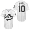 Jersey de beisebol Badboy 10 Biggie Smalls Baseball Jersey 90S Hip Hop Movie Jersey Mens Shirt Cosplay Todos costumavam tamanho S-xxxl 240412