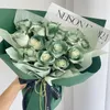 Flores decorativas Vintage Scottish Green Rose - A Flor da Juventude Presente Perfeito para o Dia dos Namorados Graduação e entes Aumentos