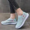 Casual schoenen dames dames strassbloemprint mesh sportsokken ademende buitengymnastiekloop tennis sneakers