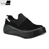 Casual schoenen mannen Hoogte toenemende loafers straat ademende slip-on platform luxe echte lederen trainers schoeisel