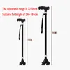 Non-slip Walking Sticks For The Elderly Retractable Aluminum Alloy Multifunctional Cane With Led Light Old Men Crutch 240409