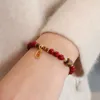 Geomancy Accessoire Nieuwe Chinese China-chic Koi Shore Cinnabar Bracelet Transfer kralen Dames Tijger Eye Stone Splicing Handwerktjes