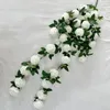 Fleurs décoratives vigne rose artificielle Plastic suspendu Ivy Faux Home Decor Wall Mur Mur Decoration Deco Mariage Salon