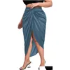 Jupes Shein Womens plus côté asymétrique divisé haute taille midi jupe en satin bchette