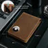Holders Vintage Minimalist Men's AirTag Wallets Crazy Horse Cow leather RFID Wallet Multi Credit Bank ID Card Holder for Apple AirTags