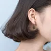 Stud Earrings Genuine 925 Sterling Silver For Women Men Fashion Unisex Punk Safety Pin Ear Hook Gothic Jewelry