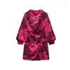 Casual jurken Lente Franse Retro Silk Satin Mini Dress