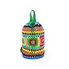 Evening Bags Bohemian Crochet Barrel Shaped Women Shoulder Knitted Granny Square Backpacks Handmade Woven Handbag Casual Travel Bag 2024