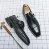 Casual Shoes Fashion Black Business Herren Lederschnalle Mönch Britisches Bankett Fahrkleid Hochzeit