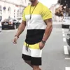 Fashion Men T-shirt Shorts 2 pièces Sets Summer Mesh Tracksuit surdimensionnés Tshirts Costumes O Colwear Print Mens Clothing 240416