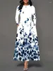 Abiti casual Donne Donne Floral Stampato Maxi Long Dress Dreeve Holiday Beach Party Boho Beach Plus size