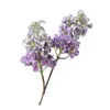 Fleurs décoratives 3 PCS Couleur de gradient Hortensia 3D Plastique Long Lilac Fleur artificielle 64 cm Décoration domestique Arrange