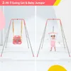 Funlio 2 in 1 Swing Set for Toddler and Baby S zworki - wytrzymałości dla dzieci z składanym metalowym stojakiem, grę w pomieszczeniach/na zewnątrz, łatwy montaż