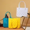 Stora Boggs Beach Bag Summer Eva Beach Basket Women Picnic Tote Bag Holes Waterproof Handbag Pouch Shopping Shopped Bag 240415