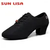 Dance Shoes SUN LISA Women's Lady's Girl's Indoor & Outdoor Chunky Heel Sneaker Ballroom Modern Salsa Latin