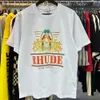 Rhude Hip Hop Streetwear Famous Designer Mens T Shirt Fashion Rhude Shirt Högkvalitativ kortärmad grafisk tryckt kläder snabb torr rhude skjorta polo t shirt 8285