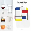 Mats Mats Mondrian Minimalista de Stijl Arte Moderna I.i Coasters de Fatfatina Placemats de cozinha Copo para café para casas de mesa para casa Conjunto de 4